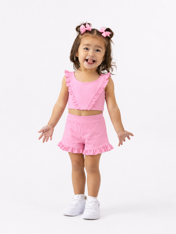 Pink Ruffle Skiez Set