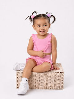 Pink Ruffle Skiez Set